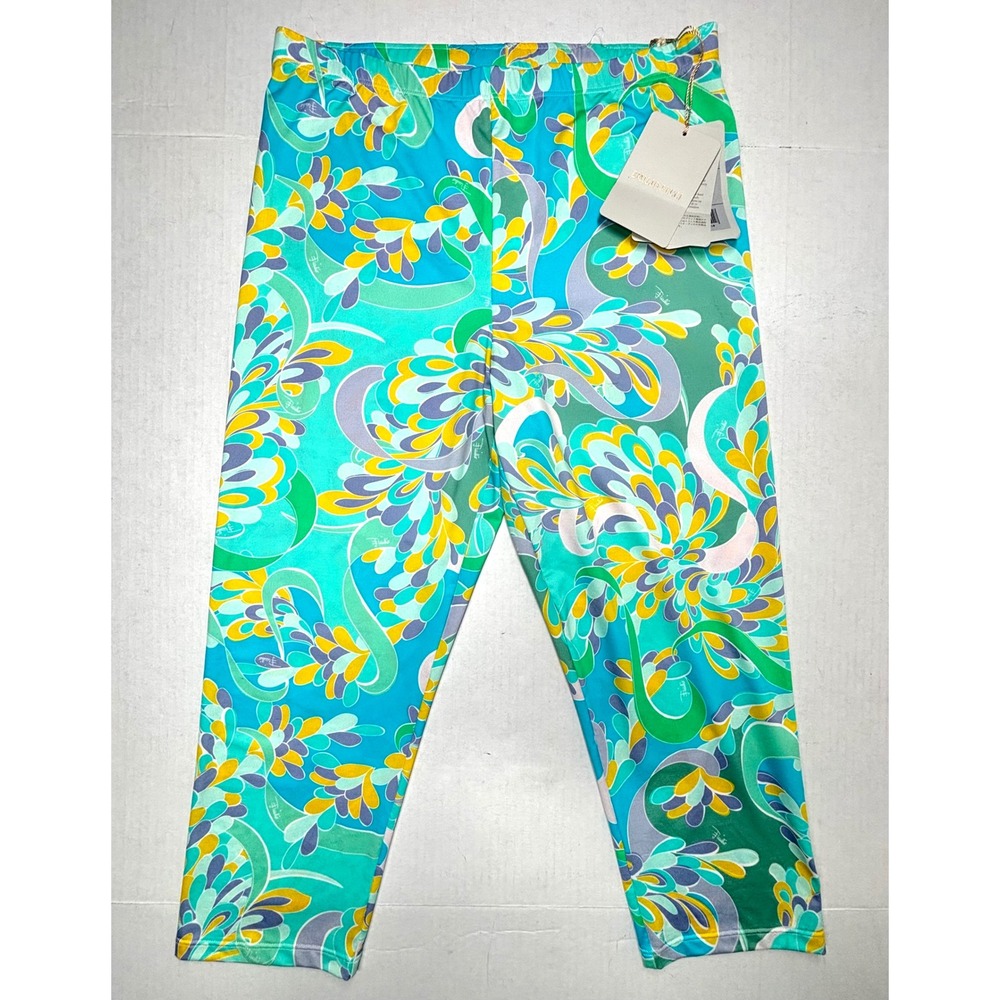 Emilio Pucci Lily Print Stretch ECONYL Capris Leggings IT 44 27X19.5 NWT